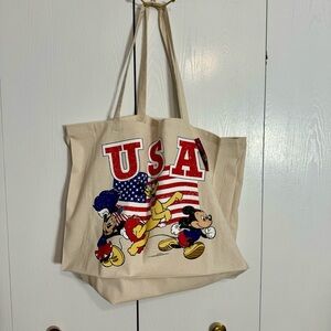 NWT. Disney Primark canvas USA tote bag. Mickey, Minnie, Pluto.